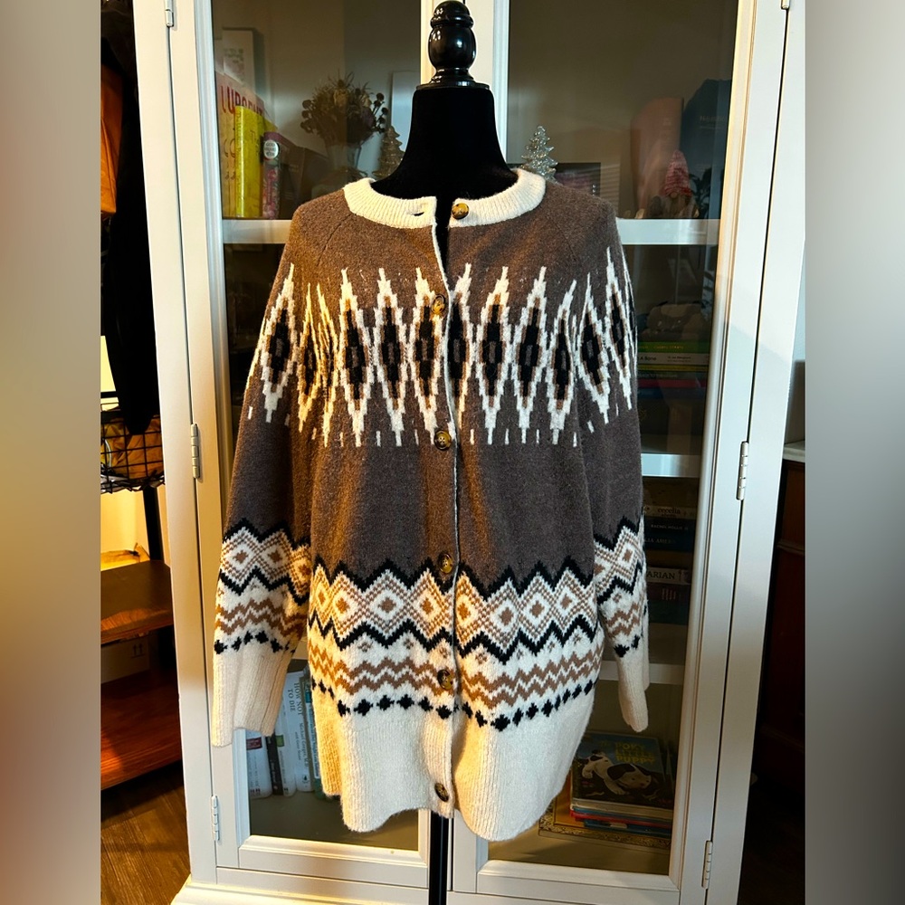 Merino wool and alpaca cardigan